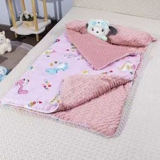 卡通圖案兒童純棉加厚保暖安撫睡袋 防踢被 幼兒園午休被, 粉色恐龍,75乘135（適合身高1.2米以下用）, 粉色恐龍
