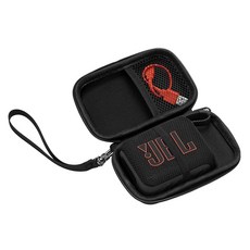 Ginsco JBL Go 4 AND & 3용 2025 케이스 - 휴대성 방수 및 방진 블루투스 스피커 미니 탈착식 스트랩이 있는 여행용 휴대용 하드 케이스(블랙) 33037