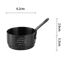 NVMAX 304不鏽鋼醬料杯 露營小碟子 醬油碟 調料碟 佐料碟 野炊用具 油杯 沾醬杯 手把醬料碟 戶外登山料理用具, 黑, 1個