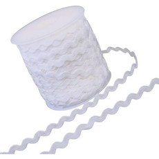 릭랙 웨이브 벤딩 프린지 트림 40야드 레드 레이스 리본 옷 만들기 선물 포장 홈 파티 장식용, White, 40yards
