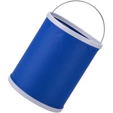 1개 접이식 차량 세척 양동이 대용량 휴대용 물통 야외 낚시 차량용 공간 절약형 디자인, Blue, 24X24cm