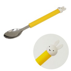 Miffy造型餐具 可愛卡通餐具 兒童餐具 筷子 湯匙 叉子 日本代購, 1個, 湯匙-黃色, 黃色