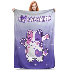 APHMAU 카와이 고양이 담요 경량 얇은 플란넬 치료 선물 침대보 던지기, 02 150x125cm(60x50in), 1개