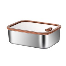 스텐 반찬통 유리뚜껑 직사각 스테인레스 반찬용기 밀폐용기, 3000ml, 1개