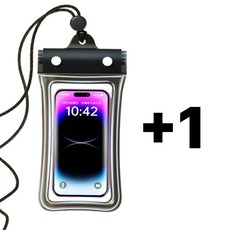 4중잠금 워터파크 스마트폰 방수케이스 4종, 블랙, 2개