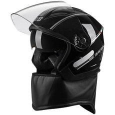 바이크 무광 여름용 하프 남여고용 썬바이저 투명 숏고글, 분리형목도리 가을겨울 3C 그레이 B