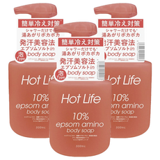 Pelican 핫 라이프 10% 엡솜 아미노 바디 솝, 3개, 500ml