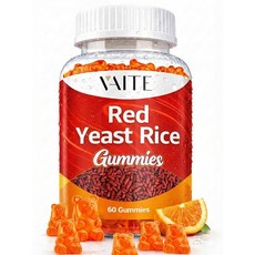 VAITE CoQ10 젤리가 함유된 레드 이스트 라이스 - 펙틴 기반 츄어블 포맷 - 60개 병, 1개
