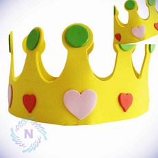 왕관 만들기 노랑 생일축하모자 생일티아라