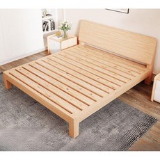 수납형 더블 침대프레임 침대틀 저상형 헤드보드 나무 퀸, 뼈대, B. 통기성 강화 40 높이
