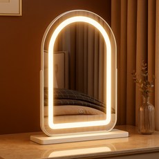 이너네스트 아치형 LED 화장대 거울 각도조절 탁상용, 화이트(LED조명) 화이트(LED조명)