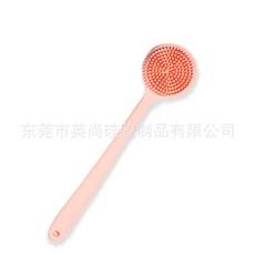 硅膠長柄洗澡刷雙面搓澡沐浴刷洗澡按摩刷沖涼背刷加厚搓背器批發, 1個, 粉色:粗毛