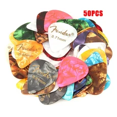 50 & 100 Pcs 새로운 어쿠스틱 추천 Plectrum 셀룰로이드 일렉트릭 스무스 기타 픽업 액세서리 0.46mm 0.71, 04 Mixed size 50 Pcs