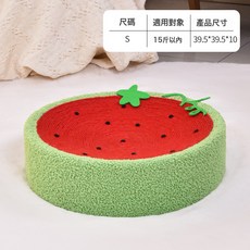 圓形劍麻貓抓盆貓窩一體貓抓板可愛寵物用品貓咪磨爪耐抓磨不掉屑, 1個, 卡通圓形貓抓盆綠色:40*40*10