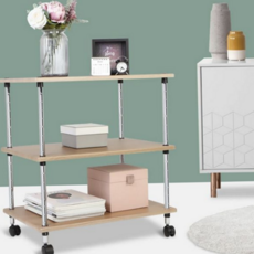 이동식 선반 다용도 3단 수납장 이동식 트롤리 바퀴 거실 협탁 스틸 주방 모듈