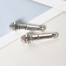 데코 장식 미니어처 파츠 액세서리 - 마이크 (실버), 석고데코파츠 - 마이크 (실버)