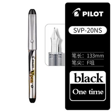 1pcs 파일럿 만년필 SVP-20NS 일회용 스트레이트 액체 Vpen F 펜촉 빠른 건조 학생 쓰기 서예 연습 문구, 01 Black