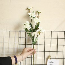 LIFE MASTER 仿真桃花 裝飾花 拍照道具, 1個, 白色