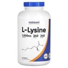 Nutricost L-라이신 1000mg L-Lysine, 1개, 240정
