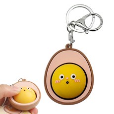 토이즈데이 구운계란 VS 삶은계란 딸각이 키링 백꾸 피젯 토이 스트레스 해소 키덜트 장난감, 1개