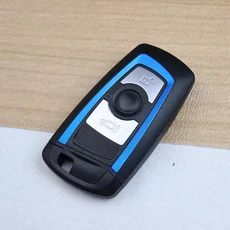 자동차 키 하우징 케이스 쉘 BMW F 3 5 7 시리즈 E90 E92 E93 X5 F20 F30 F40 F10 F11 F25 F26 F31 F34 F8, 06 3 buttons-blue