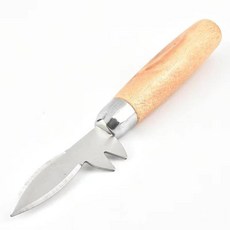 加厚木柄生蚝刀 開蚝神器 開扇貝刀 不銹鋼專業, 1個, 白,60°以下+10cm