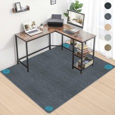 와이두오이 책상 의자 매트 63.0 x 55.1 인치 (160 140 cm) 0.2 (4 mm) 두께 PVC 초대형 바닥을 긁힘으로부터 보호 미끄럼 방지 소음 흡수, Approx. 180 × 140 cm, gray (dark gray)