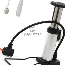 [칠마누] 자전거에어주입기 풍선펌프 미니에어펌프 자전거 발펌프 실버