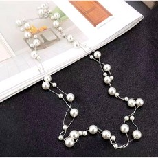 레몬트리135빅앤스몰 한줄레이어드 여성 롱진주목걸이*기프트박스