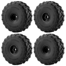 JGGZONE RC 몬스터 트럭 휠 림 타이어 세트 4피스 80 x 33mm 대형 스티키 크롤러 바퀴 포함 1/24 자동차 축 SCX24 AX24 FCX24 1/18 스케일 T, JGGZONE RC 몬스터 트럭 휠 림 타이어 세트 4