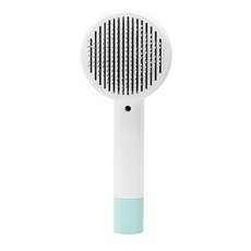 GREENON 二合一寵物針梳磨甲器 不鏽鋼按摩梳 廢毛梳 USB電動磨甲機 寵物美容, 藍, 1個