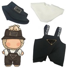 해외 EXGYAN 17cm 인형용 럭셔리 패션 세트 - 핑크 격자무늬 트위드 드레스 + 리본 백팩 미국매장정품+ 1723939, 블랙.