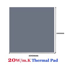 100x100mm 열 고품질 냉각 패드 전도성 방열판 20 열전도 단열재 W/mK 실리콘 CPU, 100X100X2.5mm