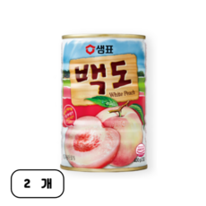 샘표 백도 통조림, 400g, 2개