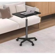 해당컴퍼니 소파 침대 사이드 테이블 유압식 책상 HT212, B : 70-95CM, 블랙