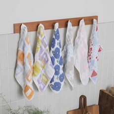 하라다 키요이 카야 7겹 프린트 키친크로스 주방 면행주 30x30cm, 1개