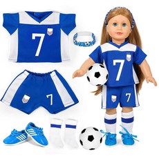 American 45.7cm(18인치) 인형 의류 액세서리-45.7cm(18인치) 소녀 인형을 위한 축구 유니폼 발렌타인 선물 (스포츠), American 45.7cm(18인치) 인형 의류 액세