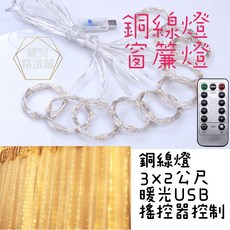 娃兒精選鋪 銅線窗簾燈 3x2公尺 八功能遙控款, 1個, 暖光