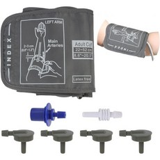 Omron BP 모니터와 호환되는 교체 혈압 초대형 커프 22-52CM 빅 암 조절 가능한 XL 커프에는 성인용 가정용 6가지 크기 인터페이스그레이가 포함되어 있습니다, 1, 1