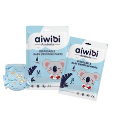 愛薇彼aiwibi 嬰兒游泳褲 游泳尿布 夏季游泳紙尿褲 拉拉褲, 1個, L：9-14kg