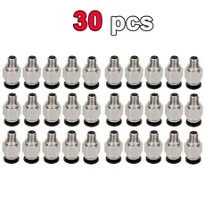 Bambu Lab X1C P1P P1S 3D 프린터 PTFE 튜브 1.75mm 필라멘트 압출기 AMS 공압 커넥터 용 피팅, 18 30pcs-PC4-M6