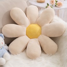 DIU 沙發 ins可愛花朵毛絨抱枕靠墊樣板間抱枕套不含芯牀頭靠背靠枕, 八瓣花(60*60cm)