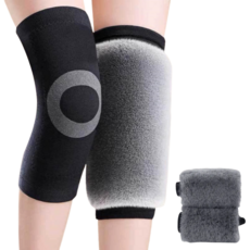 블루니즈 극세사 기모 안감 인조퍼 방한 무릎 보호대 2p한세트