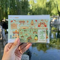 可滑動 濟南 文創 票根造型 金屬冰箱貼 旅遊紀念品, 如圖所示