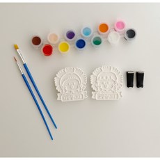 카네이션 석고방향제 DIY 채색 키트, 12종물감, 남.여 2개 세트