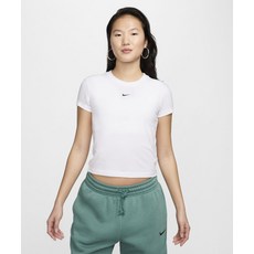 나이키 NIKE 티셔츠 스포츠웨어 칠 니트 크롭 W - 화이트:블랙 FV5509-100
