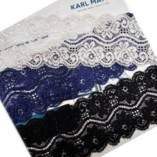 DKLACE-2019 / (폭 6cm 길이 1yd 3yd 5yd 10yd기준) / 자가드 스판 레이스 모음, 1개, 블랙