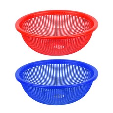 플라스틱 원형 채반 바구니 2호 색상랜덤 hot*82321ng, 1개, 플라스틱 소쿠리 원형 채반 바구니 2호 색상랜덤