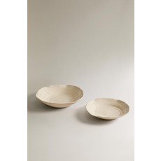ZARA 에나멜 마감 세라믹 쟁반 - 크림, 5 x 31 x 30 cm