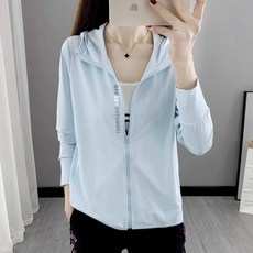 2026 夏季 男Women 冰絲涼感透氣吸濕排汗輕薄彈力連帽寬鬆遮陽抗UV防曬外套 大尺碼 戶外 徒步 登山 釣魚 騎車 運動 上衣 情侶 夏季 休閒 工作 長袖, 玉女藍女